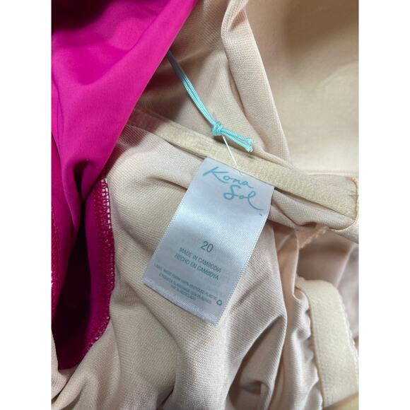 Kona Sol One Piece Swimsuit Womens 20 Pink Padded Asymmetrical One Shoulder NWT - Picture 7 of 9